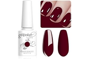Vishine 8ml Vernis à Ongles Gel Semi Permanent Couleur Bordeaux, Vernis Semi Permanent Soak Off UV LED Gel Polish Nail Art Manucure Salon DIY LM080