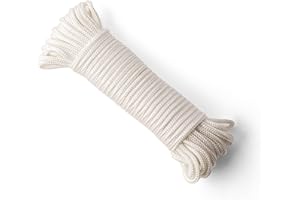 SNURO Corda di nylon (6mm, 20M, bianco) - Corda in poliammide intrecciata per qualsiasi applicazione - Resistente all'usura e robusta - Forza di rottura 622kg