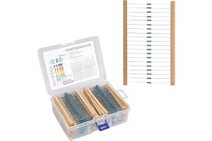 Metallfilmmotståndsset 2 600 stycken 130 värden 1/4 W (0,25 W) 1Ω–10 MΩ ±1 % tolerans – precisionsmotståndssortiment för Ardu