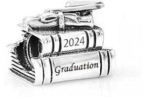 LSxAB 2023 2024 Graduation Certificate and Cap Charms for Graduate Compatible with Pandora Bracelets