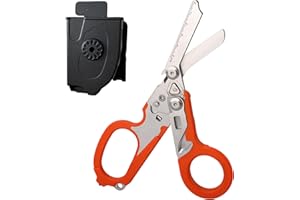 ADIBY 6 in 1 Emergency Response Folding Shears with Multi-Function Tool Sheath Multitool Plier Shears Tactical Folding Pliers Portable Rescue Scissors