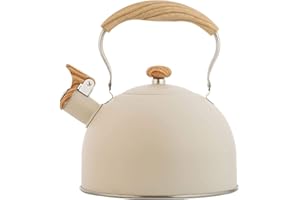 TEBINZI Bouilloire Sifflante, Bouilloire Sifflante Induction, Bouilloire en Acier 3L Bouilloire Sifflante sur La Cuisinière pour Cuisinière gaz et à Induction, Théière pour Camping, randonnée