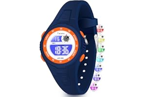 Facasu Kids Digital Watch for Boys Girls, Colorful Light 50M Waterproof Outdoor Sports Watch for Toddler Children with Stopwatch Alarm 12/24 H Functions - Kids Gifts for Boys Girls Ages 4-15
