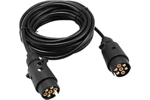 DARKGUARD 12 V 7-Pin Trailer Extension Cable 6 m Working Length Car Electrical Connection Cable with 2 Trailer Plugs