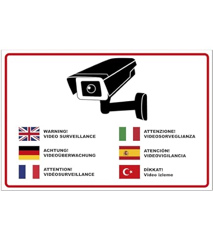 Schild Achtung Videoüberwachung-Bitte Lächeln-In 4 Größen