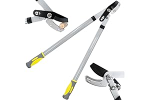 Byhagern Tree Loppers for Gardening, Compound Action Anvil Lopper with Ergonomically Designed Non-Slip Handles, Loppers Heavy Duty for Outdoor Pruning Trees & Branches
