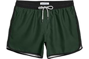MaaMgic Short de Bain Homme Vintage - Maillot de Bain Homme Bermuda Séchage Rapide Doublure Confortable avec 3 Poches