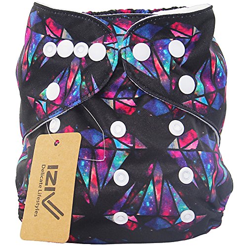 iZiv(TM) Newborn Organic Infant Waterproof/Adjustable/Reusable/Washable Pocket Cloth Diaper Fit Babies 0-3 Years(Diamond)