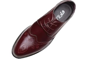 ANUFER Hommes Intelligent Bout Pointu Chaussures Habillées Lacets Formel Affaire Mariage Brogues