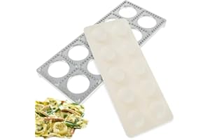 Deuson Maszyna do ravioli z 10 otworami, bezpieczna forma do ravioli, włoska forma premium do robienia ravioli, forma do wykrawania makaronu, narzędzie do wykrawania ciasta mięsnego