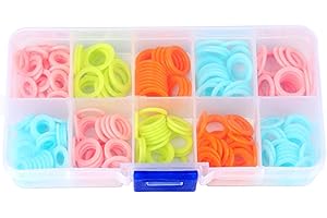 VOTVLOG 240 Pièces Marqueurs de Tricot en Plastique, Anneaux Colorés (S/M/L) dans Boîte de Rangement Portable pour Couture et Bricolage