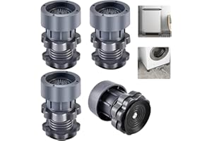 QINGLEE 4Pcs Patas Lavadora Antivibracion, Universal Antivibracion Lavadora, 7-10cm Ajustable Soporte Lavadora Secadora, Antivibración, Antideslizantes, Cancelación de Ruido