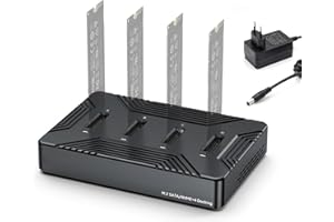CISSIYOG M.2 NVME SATA SSD Docking Station, USB 3.2 Gen 2 10Gbps M2 SSD Docking station per M-Key B+M Key, 4 dischi rigidi Bay per 2230 2242 2260 2280 SSD, adattatore per dischi rigidi in alluminio