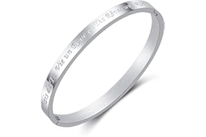 RWQIAN Argent Phrases D'Inspiration Bracelet Femme Jonc Fin En Acier Inoxydable Bracelet Plusieurs Messages Jonc Personnalisée Maman Bracelet