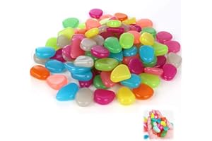 BVSRCP 400 Stücke Leuchtsteine, Fluoreszierende Steine, Nachtleuchtende Steine, Leuchtsteine Bunt, Nachtleuchtende Steine, Floureszierende Pebble Steine Für Aquarium Garten Dekoration