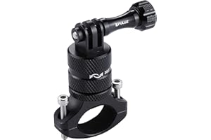 PULUZ Support Vélo Moto Guidon pour GoPro Hero 10 9 8 7 6, DJI Action Support de caméra, 360 Degrés Rotatif Fixation Métal Montage Solide Support Adaptateur de Guidon