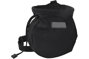 Topyond Climbing Chalk Bag, Rock Climbing Powder Bag, Magnesium Powder Bag, Black Outdoor Rock Climbing Chalk Bag Storage Waist Belt Pouch