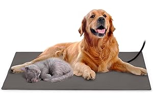 Wintem HeatUp Coperta Tappetino Riscaldante per Cani e Gatti Domestici Tappeto Termico Elettrico Cuccia Letto Copertura Impermeabile Sfoderabile 60x40 cm