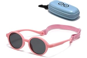 Musivon Gafas de sol para bebés,0-2,5 años Gafas de sol polarizadas para niños con correa ajustable para niños niñas pequeños