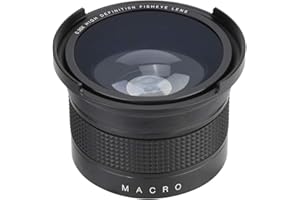 MUGAST 52mm 0.35X Universal Gran Angular Ojo de pez Aleación Profesional Ojo de pez con Tapas de Lentes Almacenamiento para Nikon/Sony/Minolta/Pansonic/Olympus/Pentax SLR