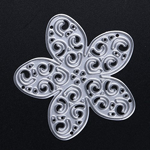 Amazingdeal365 4 PCS Blumen Metall Form Schablonen Schneiden DIY Dekor Sammelalbum Karten Buchzeichen Lesezeichen als Geschenk für Freunde Geburtstag Kinder,Kindergarten Hobby Schule Handarbeit Unterricht usw. Ein tolles Geschenk! - 7
