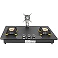 Faber Liftable Burners Hob - 75cm Black Glass| Auto Ignition| FFD| Cast Iron Pan Support| Premium Knobs| 2Yr Comprehensive Warranty, 5Yr on Glass, Burners & Valves| Hob Magiclift HT753 BR CI AI