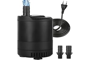 ITIY Pompa subacquea da 20W 1500L/H, pompa d'acqua per acquario ultra silenziosa, fontana per acquario laghetto con cavo di alimentazione da 2,5 m e interruttore regolabile per acquario, laghetto
