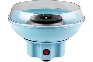 Giles & Posner EK2641GSBL Candy Floss Maker – Cotton Candy Sweet Machine, Retro Carnival Funfair Style Machine for Kids, Parties, Home, Fun Snacks Treat Maker, Portable, Includes Candy Sticks, Blue