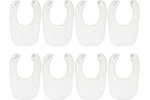 FOMIYES 8 bavaglini a doppio in cotone con bottoni a pressione per sbavare mangiare accessori sanitari(Stile pulsante casuale)