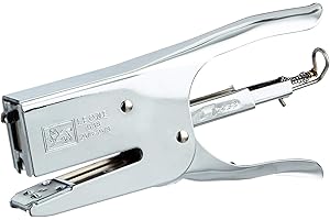 Molho Leone - 76380 Cucitrice a pinza, Capacità 100 punti, Punti 24/6 e 24/8, Cucitura chiusa/aperta, Design ergonomico 100% acciaio, Caricamento posteriore, 100% riciclabile, Argento