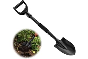 FLY HAWK Pala Punta, 78cm Pala para Excavar en Acero con Mango en D - Adecuado para Excavación de Jardinería del Coche de Camping/Negro Mate