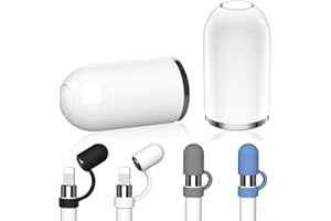 ACAGET for Apple Pencil Cap, Anti-lost Pencil Cap holder, Magnetic Replacement Lid Top End Cap for iPencil 1st Gen Silicone Protective Cover Accessories for iPad 10th Air Mini (2 Cap+4 Cap Holder)