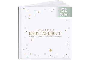 Tiny Trees® Babyalbum Mein erstes Jahr - Erinnerungsbuch und Schwangerschaftstagebuch – Geschenk für Babypartys – Tagebuch für werdende Mütter, Väter, Eltern - Fotoalbum zum eintragen