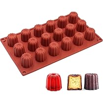 Moule à Cannelés Mini En Silicone - 18 Cavités Ø3.5mm - Antiadhésif Et Lavable - Pour Petits Gâteaux, Chocolats, Mousses