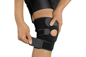 LONDON HERITAGE Neoprene Patella Black Elastic Knee Support, Brace Fastener, Gym Sport