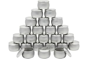 Bright Creations 24-Pack Round Metal Tins with Lids for Candle Making and Party Favors, 3 x 2 Inches