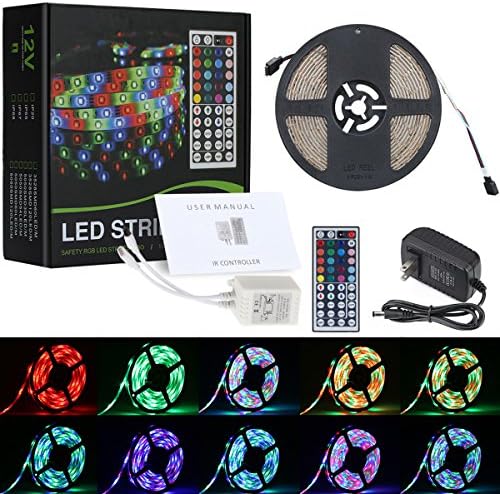 Lampwin 5M LED Strip Light ,SMD 3528 16.4ft 300 leds with IR Remote TV Backlight for Home Lighting, Kitchen, Christmas, Indoor &amp; Outdoor Decoration