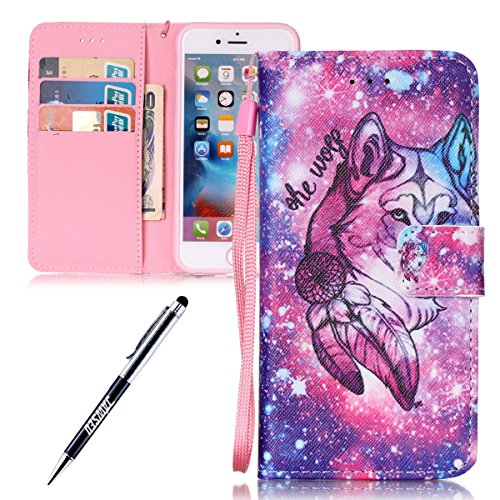 détail iPhone 6S, iPhone 6 Coque en silicone, jawseu Gradient paillettes Soft Gel Silicone TPU Bumper Case Etui Shinning Bling Coque de protection arrière arrière en TPU souple Housse étui coque en silicone cover pour Apple iPhone 6/6S 4.7 + 1 x noir paillettes Bling Stylet de gradient pink iPhone 6/6S 4.7 Zoll Wolf Traumfänger