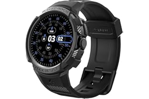 Spigen Rugged Armor Pro Case with Strap Band Compatible with Google Pixel Watch 3/2/1 41mm (2024/2023/2022) - Black