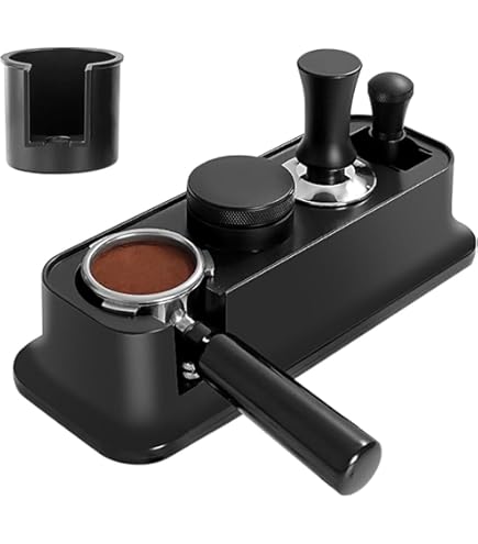 Gocoffun Espresso Tamper Station, Coffee Portafilter Holder, Coffee Tamping Station for 51/54/58mm Portafilters Tamper Espresso Accessories, Espresso Coffee Tool Organizer (White