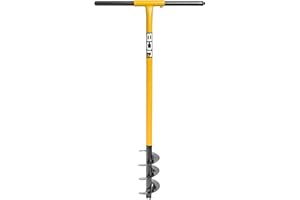 JCB Professional 4" 100mm Fence Post Auger, Heavy Duty Tubular Steel, 100 x 250 mm Blade - T-Grip 500 mm Width - Top-Level Performance - Lifetime Warranty
