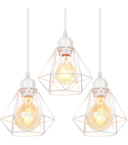 Set 2 Plafoniere Industriali Retrò A Forma Di Diamante, 25 Cm, In Ferro, Per E27 Max 60W, Oro