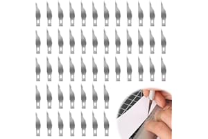JUGHIGH 50pcs Craft Knife Blades #11 Hobby Knives Kit Exacto Knife Replacement Blades Refills Precision Incisive Carving Craft Knives Kit for DIY Art Paper Cutting Engraving PCB Repair Modeling