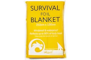 Oqard Survival Foil Blanket 210 cm x 130 cm - Pack of 1