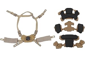 FOCKET Taktischer Helm Dial Suspension System Kinnriemen für ACH, für Mich, für Team Wendy, für FMA, für EXF, mit weichen komfortablen Polsterungen Befestigungsschrauben Zubehör