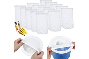 MEISHANG 16PCS Pool Skimmer Socks,Perfekte Filterschoner Zum Schutz Ihrer Filter,Schwimmbad Skimmer Filter Sieb Netz,Skimmerkorb Netz,Skimmer Socken Gross,Schwimmbad Skimmer Socken,Skimmer Netz