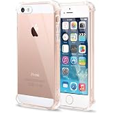KZY İletişim iPhone 5/5S/5SE ile uyumlu ile Uyumlu Kapak Şeffaf Airbag Antishock K&ouml;şe Korumalı Silikon Kılıf