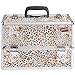 Beautify Professional Large Faux Leopard Print Aluminium 8 compartment Beauty Box Cosmetics & Make Up Case