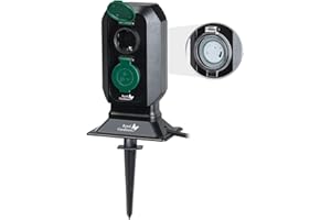 ‎ROYAL GARDINEER Royal Gardineer Timer Steckdose aussen: 2-fach-Garten-Steckdose mit Zeitschaltuhr, bis 3.680 Watt, IP44 (Outdoor Zeitschaltuhr, Garten mit Timer, Mehrfachsteckdose außen)