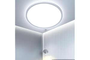OTREN Plafon LED Redondo Downlight Panel Superficie, Lámpara de Techo Moderna 6500K IP44 para Dormitorio Baño Cocina Pasillo Comedor Sala Ø23cm